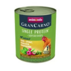 Animonda GranCarno Single Protein Superfoods Huhn & Spinat, Himbeeren, Kürbiskerne 6x800 G