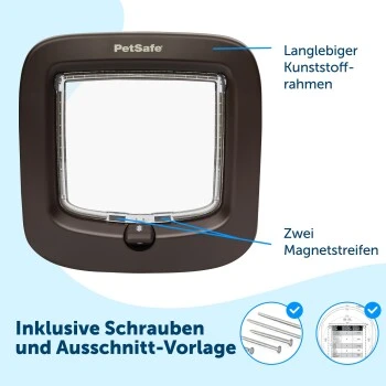 PetSafe Katzenklappe Mit Manueller Verriegelung, Braun 5 PetSafe Katzenklappe Mit Manueller Verriegelung, Braun – Bild 5